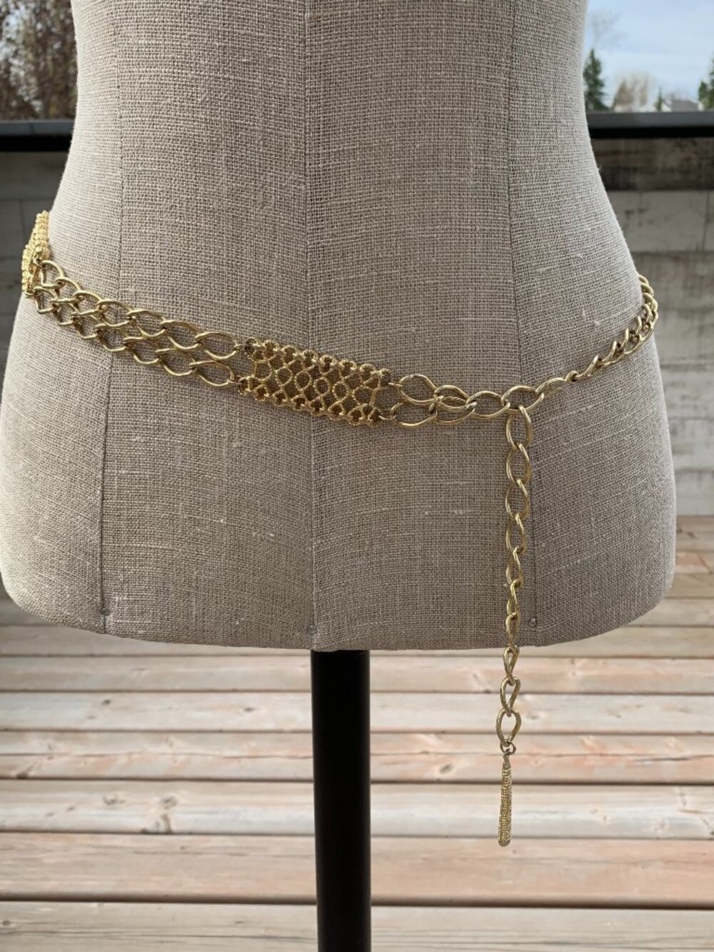Vintage 70s Chain Hip Waist Belt Gold Toned Retro Disco Beach Bikini Festival